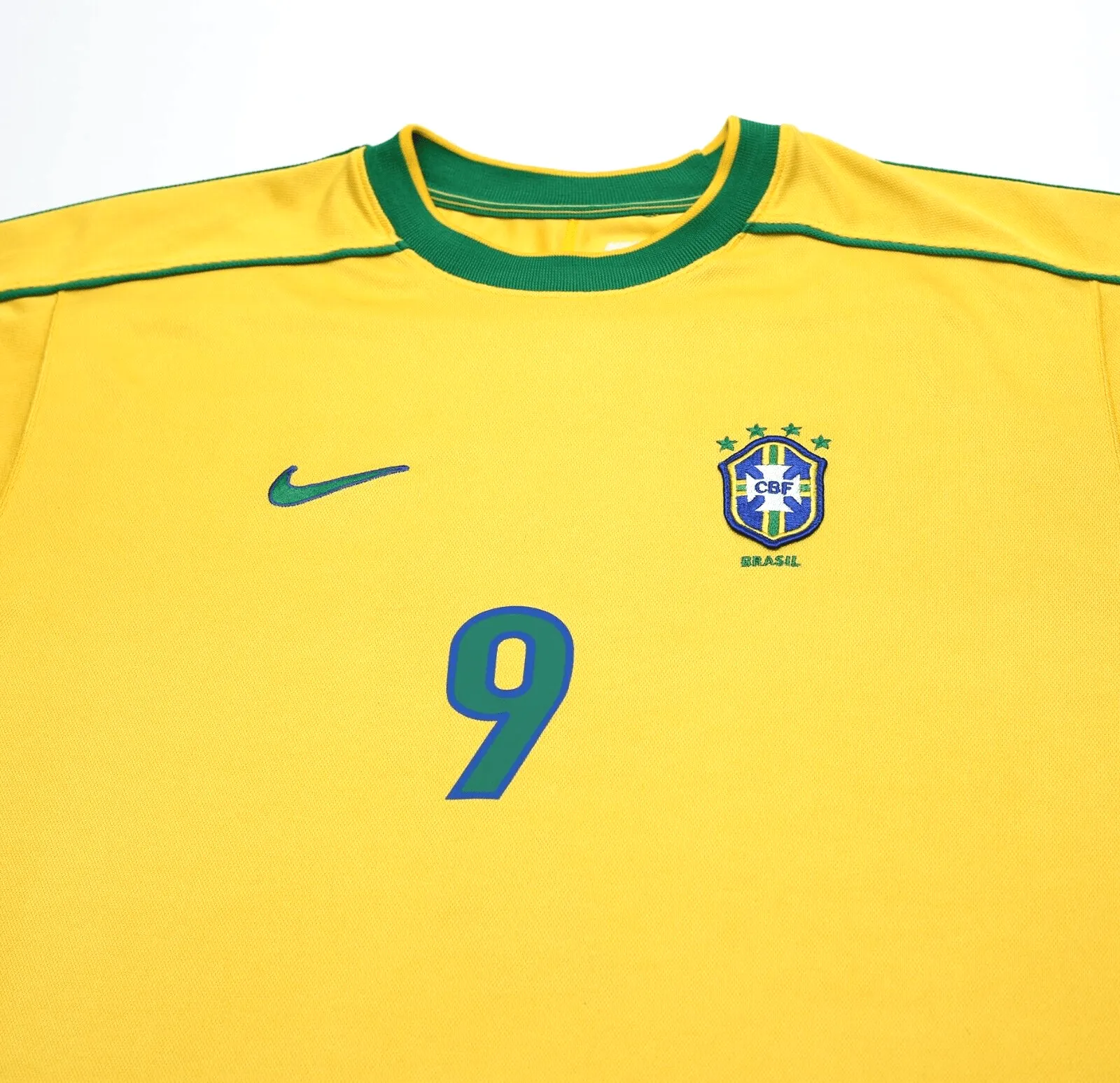 1998/00 RONALDO #9 Brazil Vintage Nike WC 98 Home Football Shirt (XL)