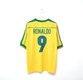 1998/00 RONALDO #9 Brazil Vintage Nike WC 98 Home Football Shirt (XL)