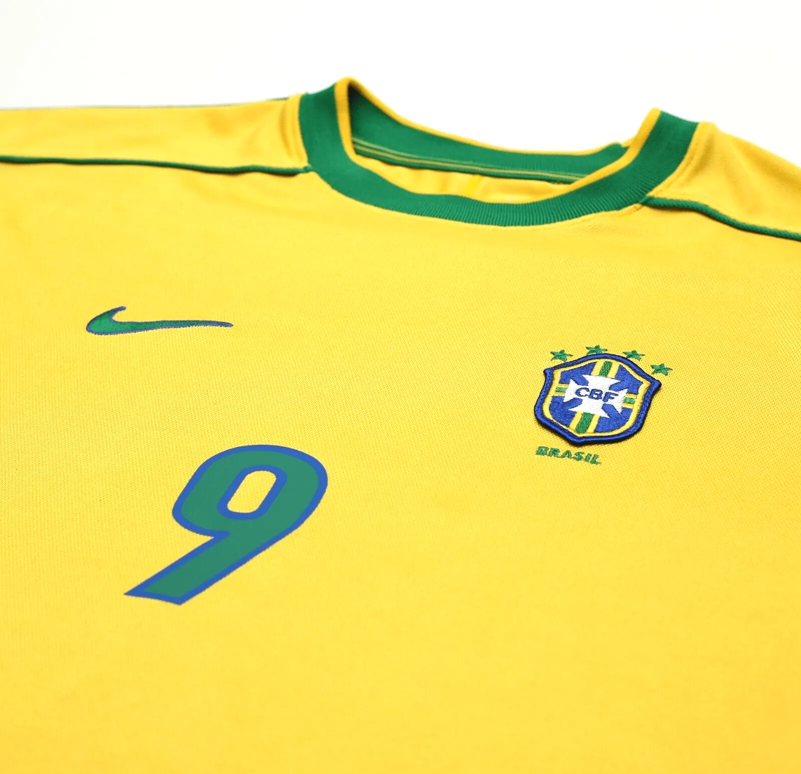 1998/00 RONALDO #9 Brazil Vintage Nike WC 98 Home Football Shirt (XL)