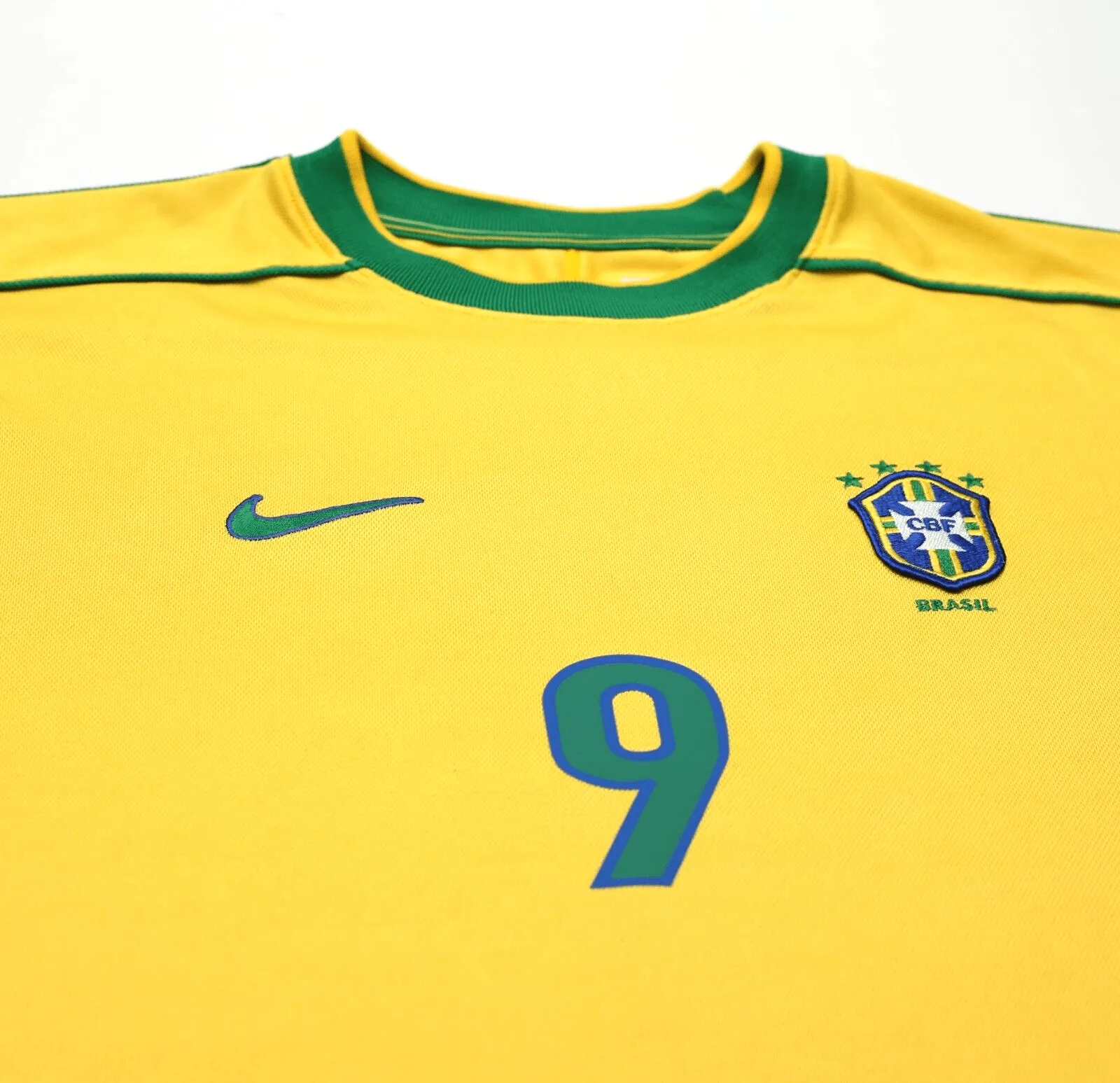 1998/00 RONALDO #9 Brazil Vintage Nike WC 98 Home Football Shirt (XL)