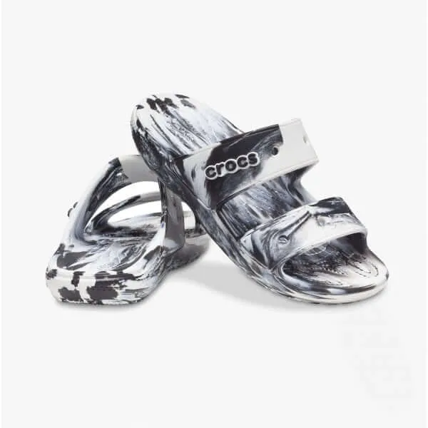 207701-103 CLASSIC MARBLED Unisex Sandals White/Black