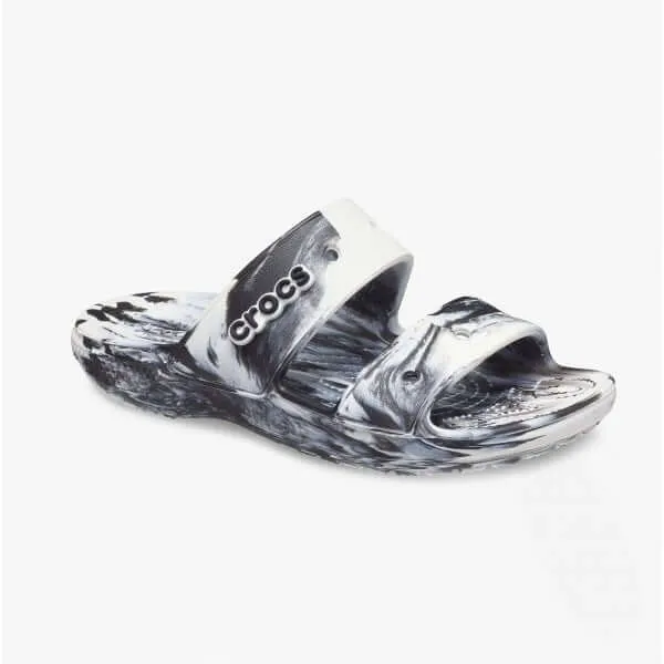 207701-103 CLASSIC MARBLED Unisex Sandals White/Black