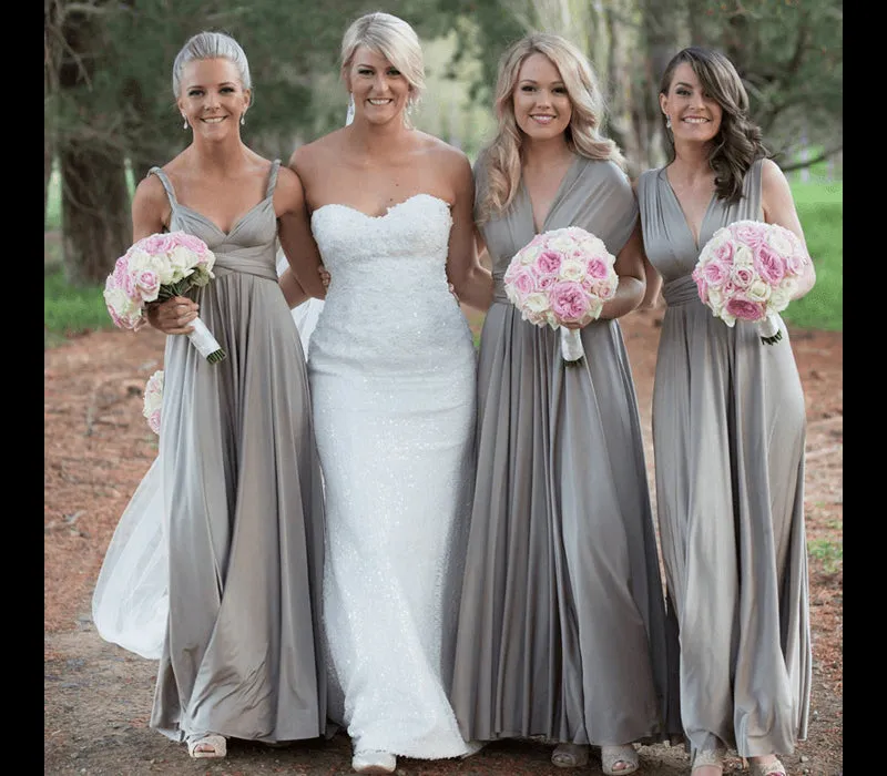 A-line Floor-length V-neck Sleeveless Long Bridesmaid Dresses, BD0589