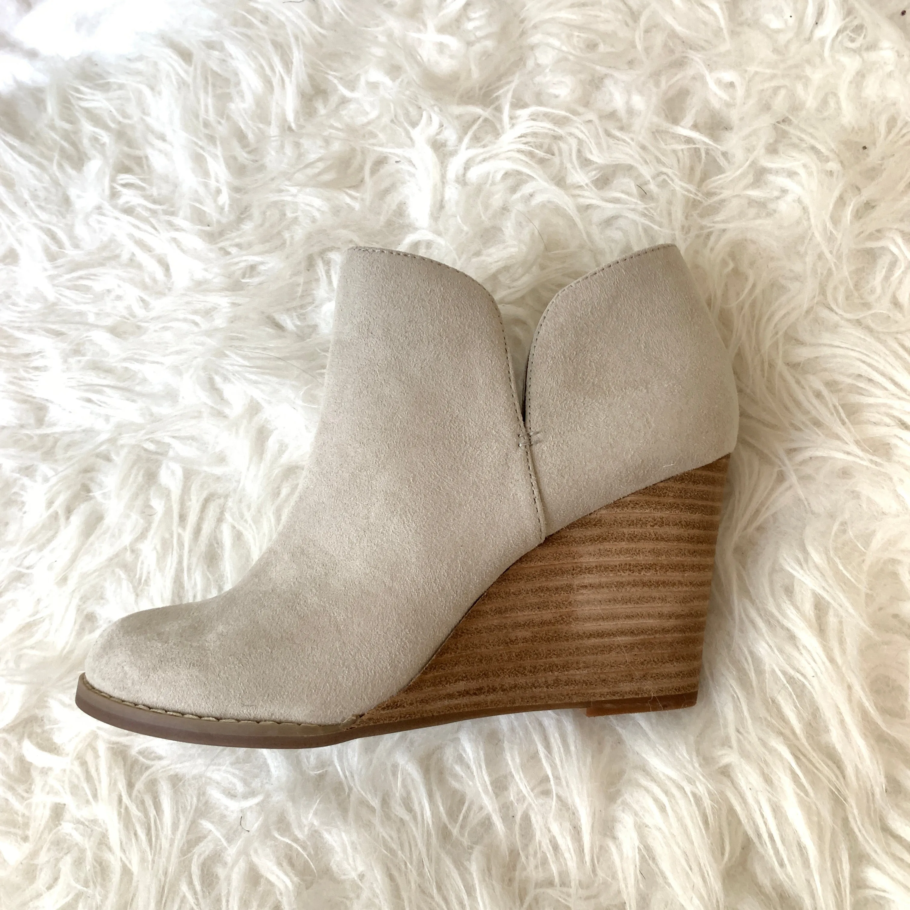 Abound Light Grey Bootie Wedges- Size 5.5 (Brand New!)