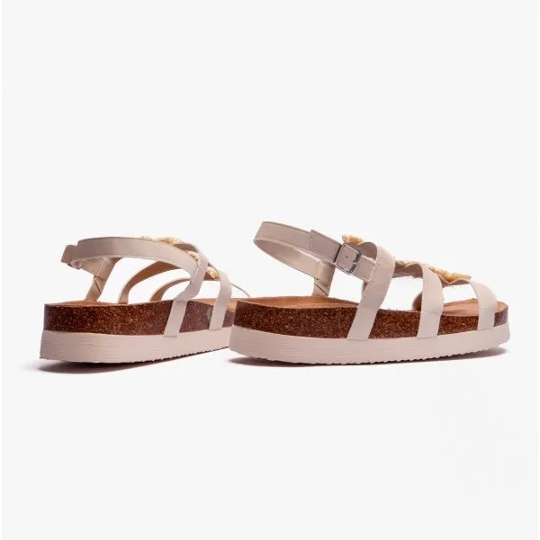 ABUZZ Ladies Adjustable Sandals Cream