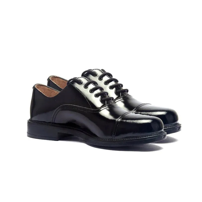 Ace Oxford 1263 Officer Shoes (Shiny) - Black