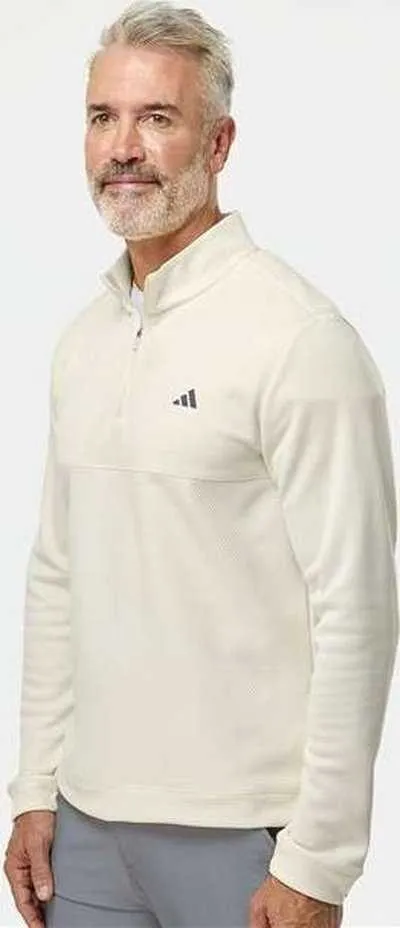 Adidas A2001 Ultimate365 Textured Quarter-Zip Pullover - Ivory