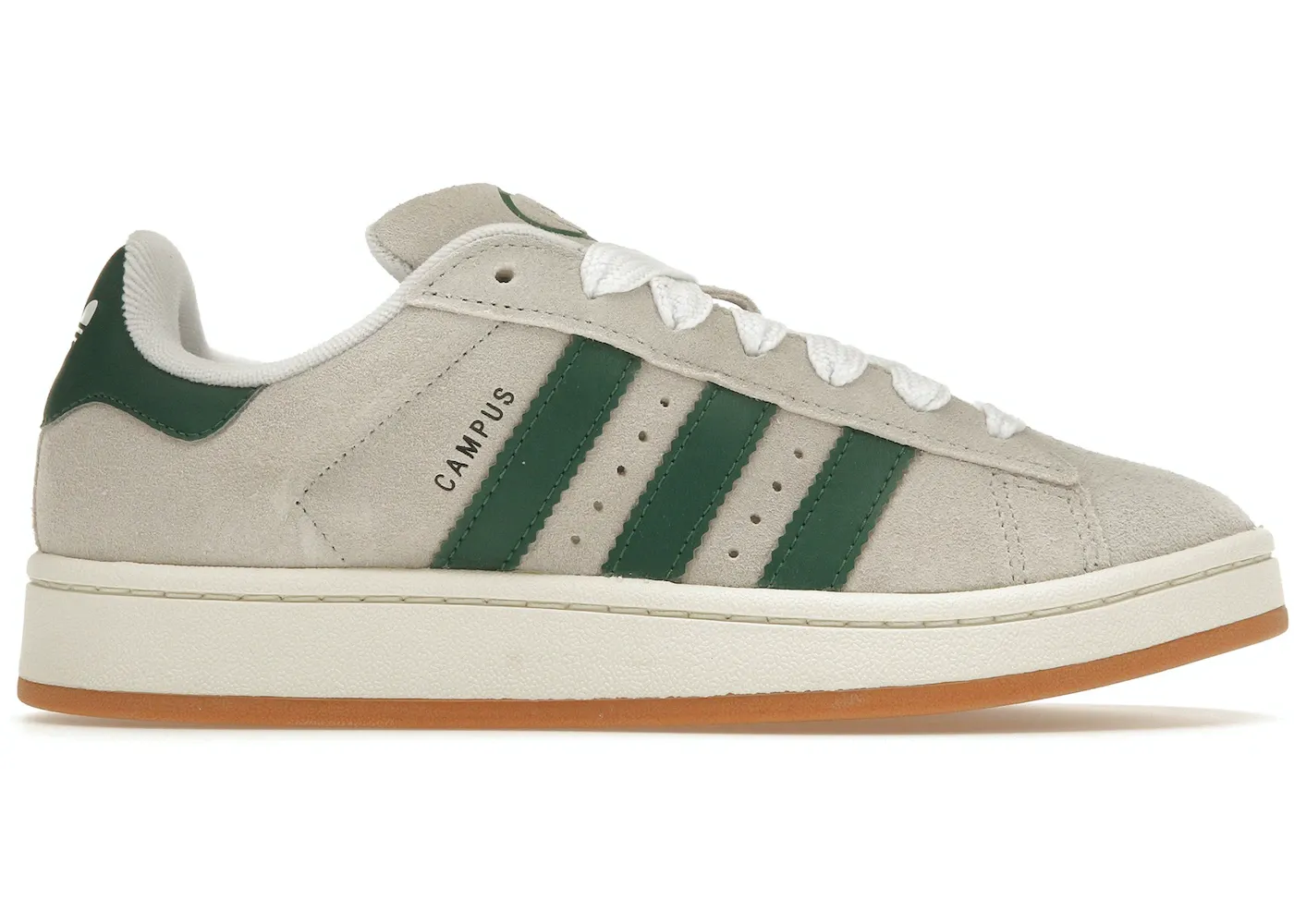 Adidas Campus 00s Sneakers in Crystal White and Dark Green