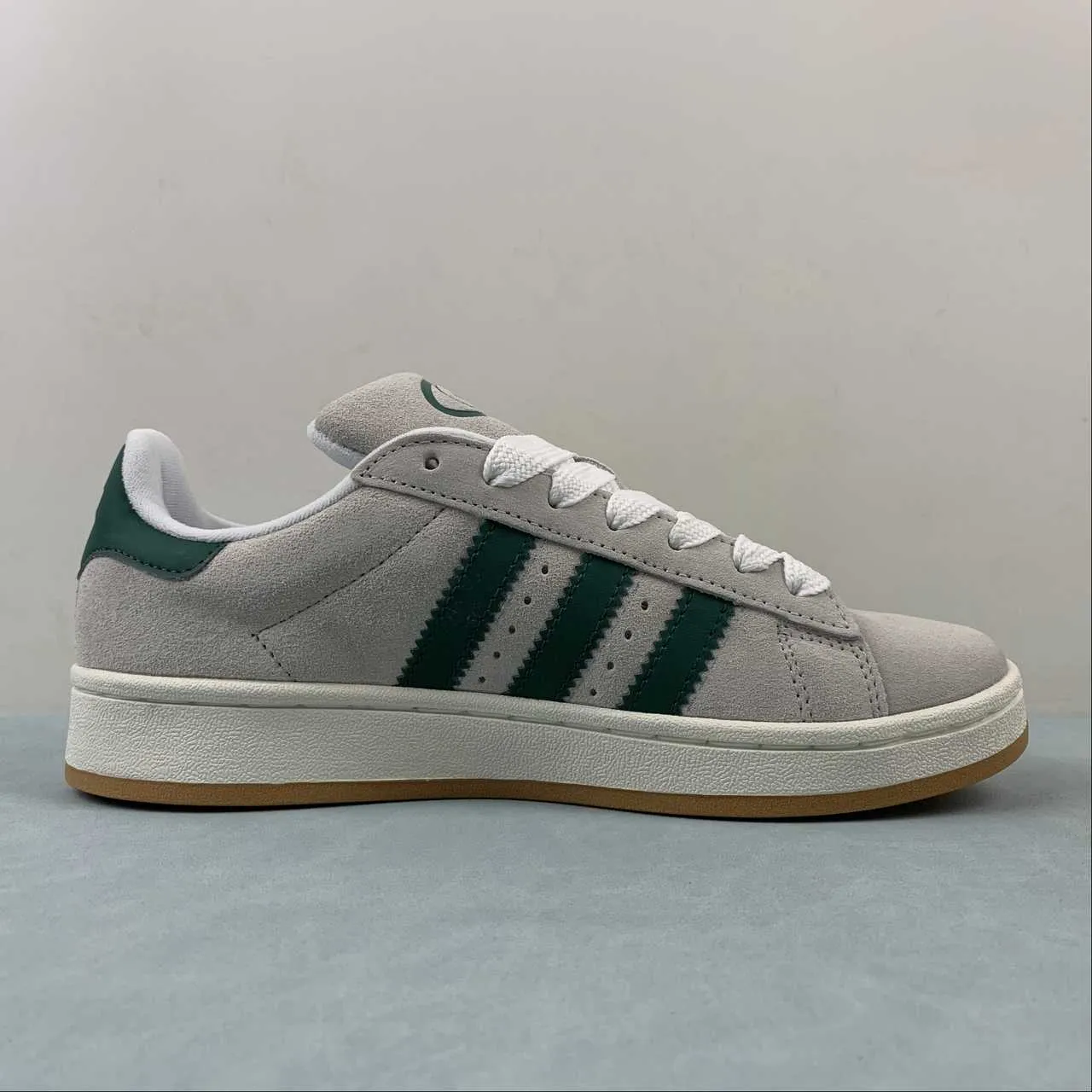 Adidas Campus 00s Sneakers in Crystal White and Dark Green