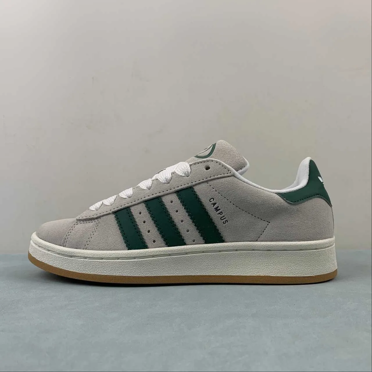 Adidas Campus 00s Sneakers in Crystal White and Dark Green