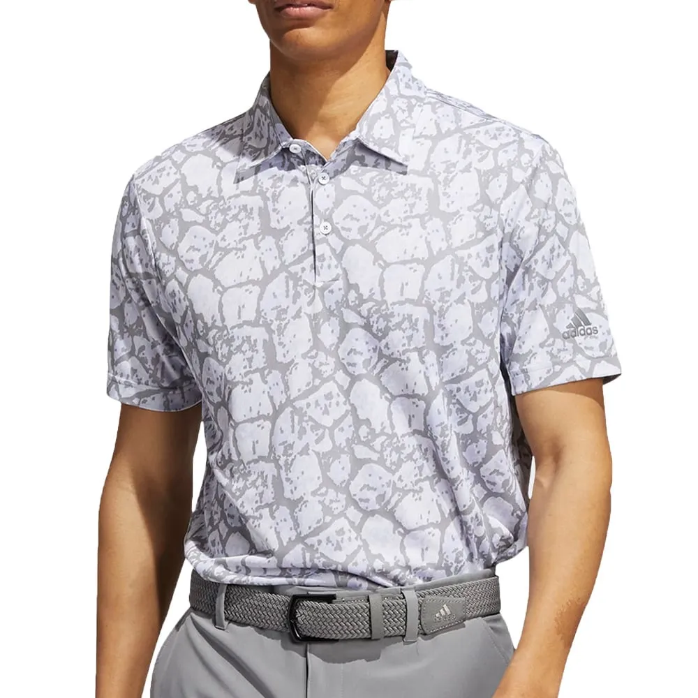 adidas Cobblestone Print Polo Shirt - Violet Tone/White/Grey Three