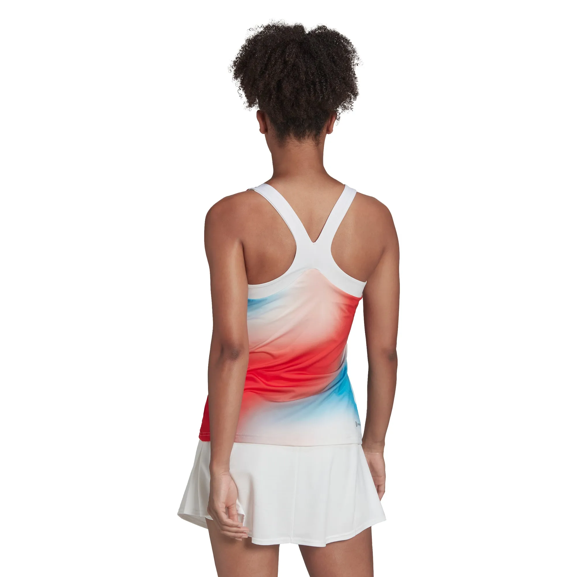 Adidas Womens Melbourne Tank - White/Vivid Red/Sky Rush