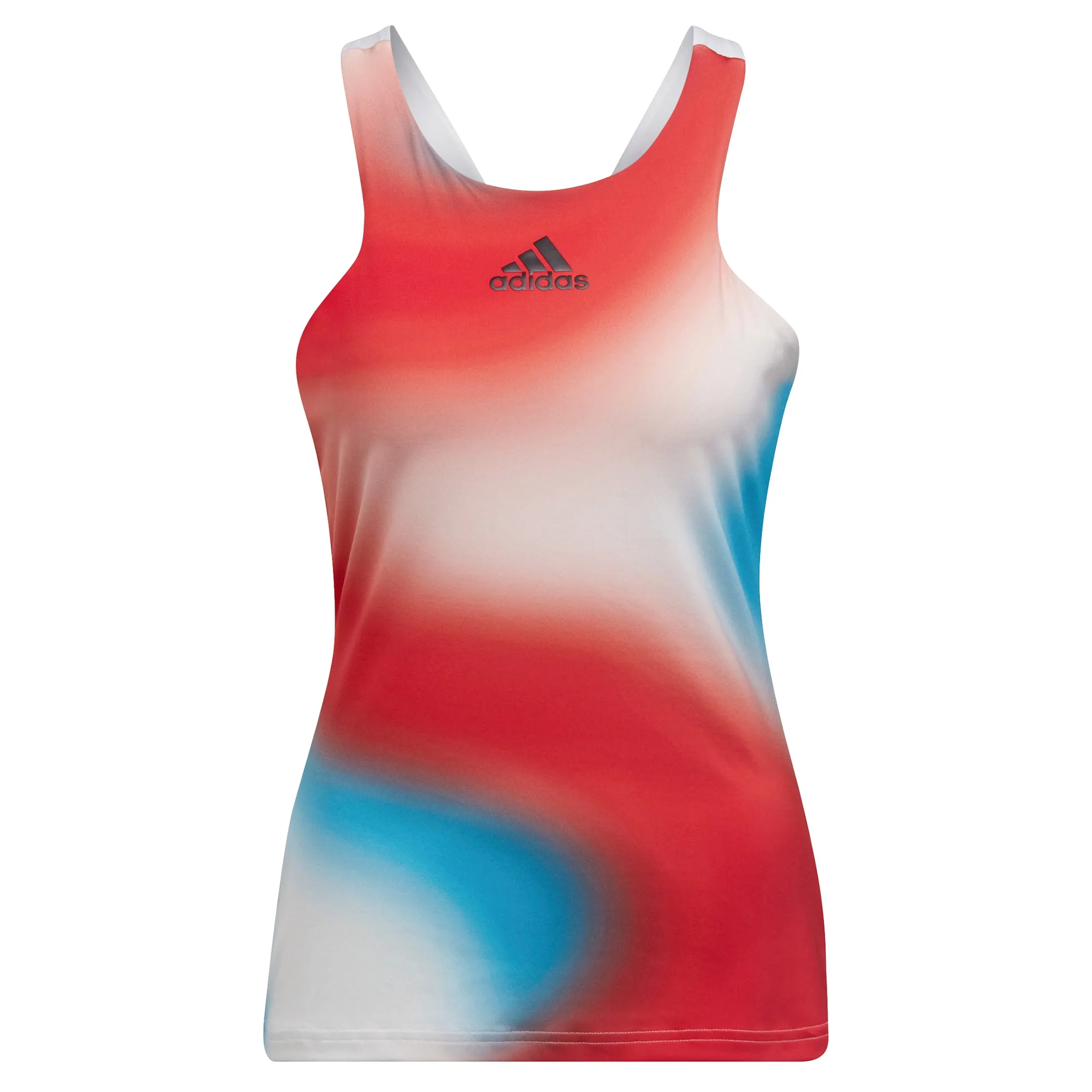 Adidas Womens Melbourne Tank - White/Vivid Red/Sky Rush