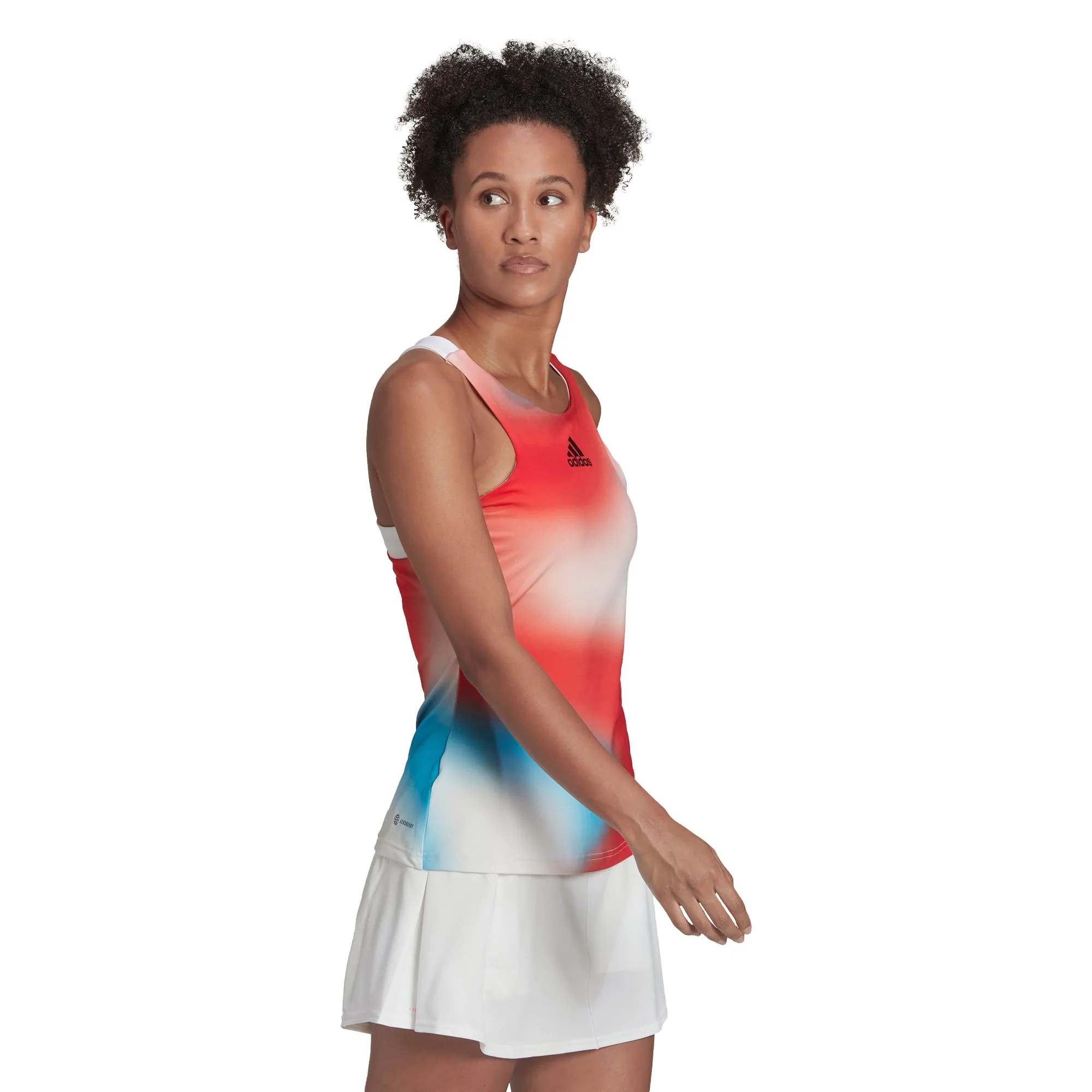 Adidas Womens Melbourne Tank - White/Vivid Red/Sky Rush