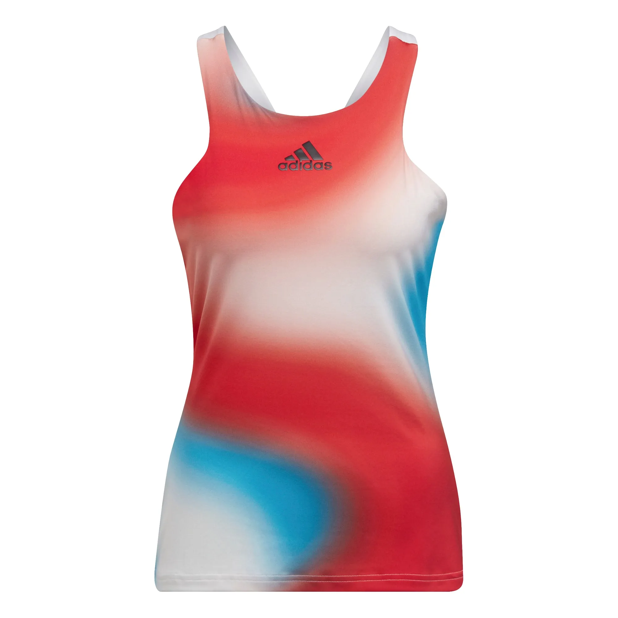 Adidas Womens Melbourne Tank - White/Vivid Red/Sky Rush