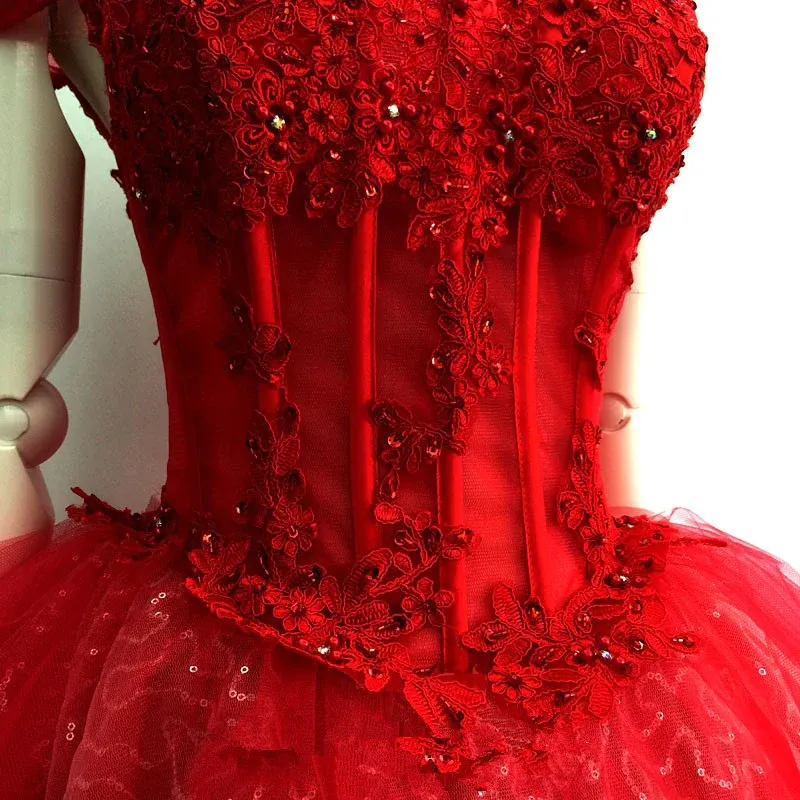 Adorable Red Sweetheart Shiny Tulle Off Shoulder Short Homecoming Dress, Red Party Dress Y1212