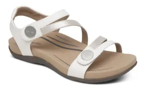 Aetrex Jess Adjustable Quarter Strap White Sandal