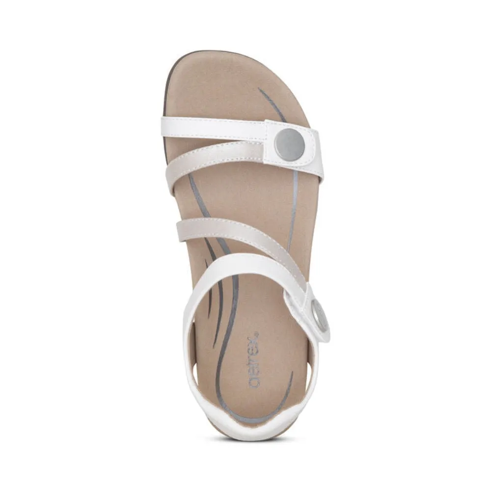 Aetrex Women's Jess Adjustable Strap Sandal White