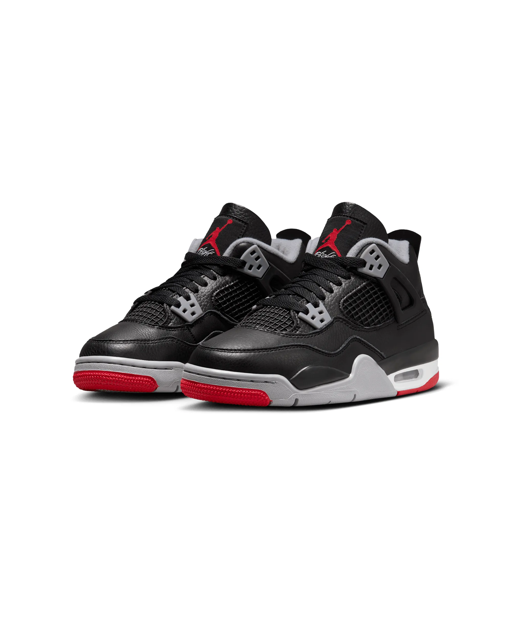 Optimized Title: Air Jordan 4 Retro Bred Reimagined - Iconic Black, Fire Red, Grey & White Sneakers