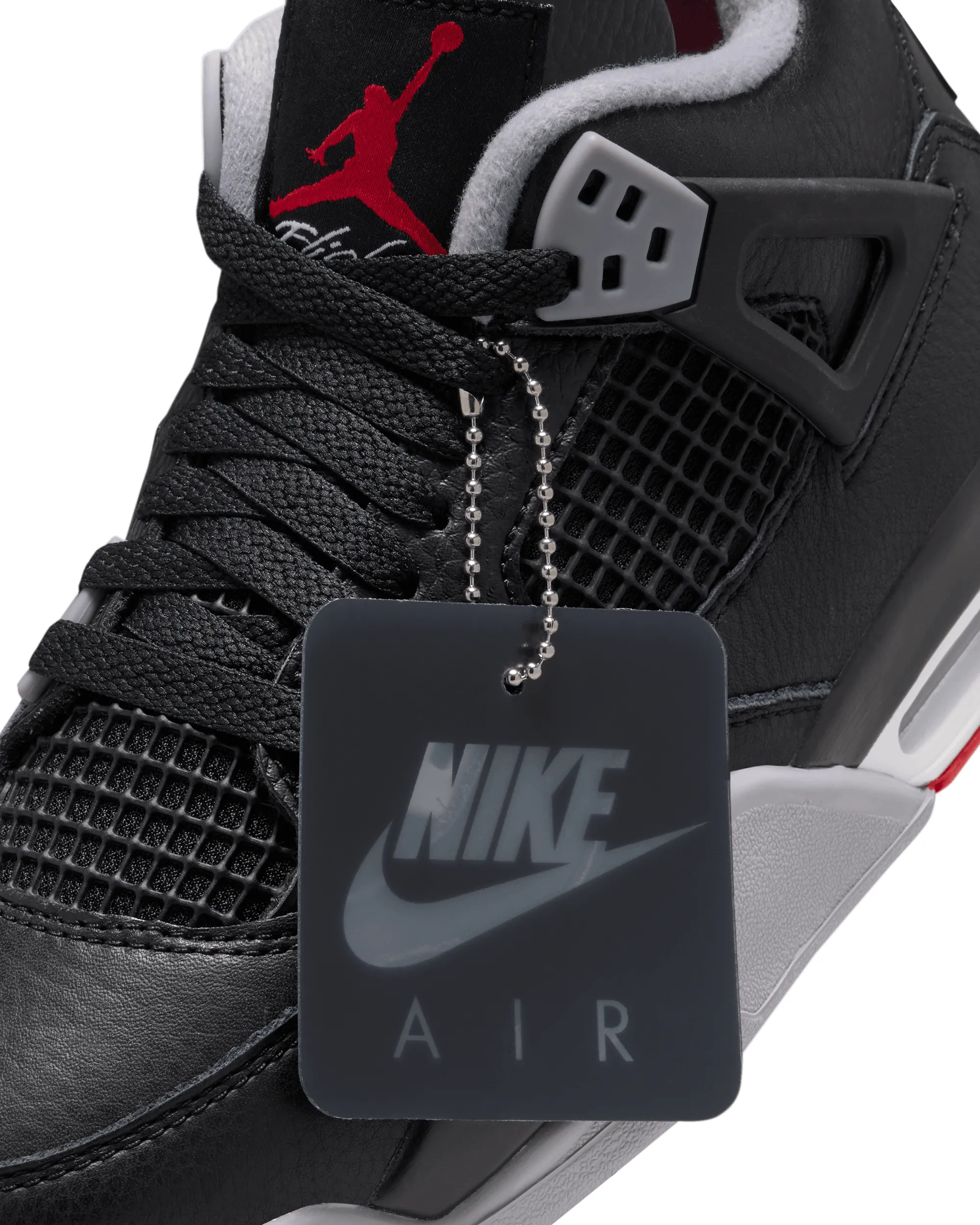 Optimized Title: Air Jordan 4 Retro Bred Reimagined - Iconic Black, Fire Red, Grey & White Sneakers