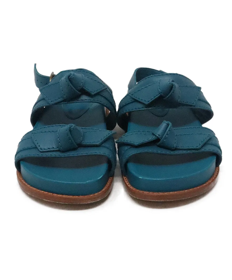 Alexandre Birman Teal Leather Sandals sz 6