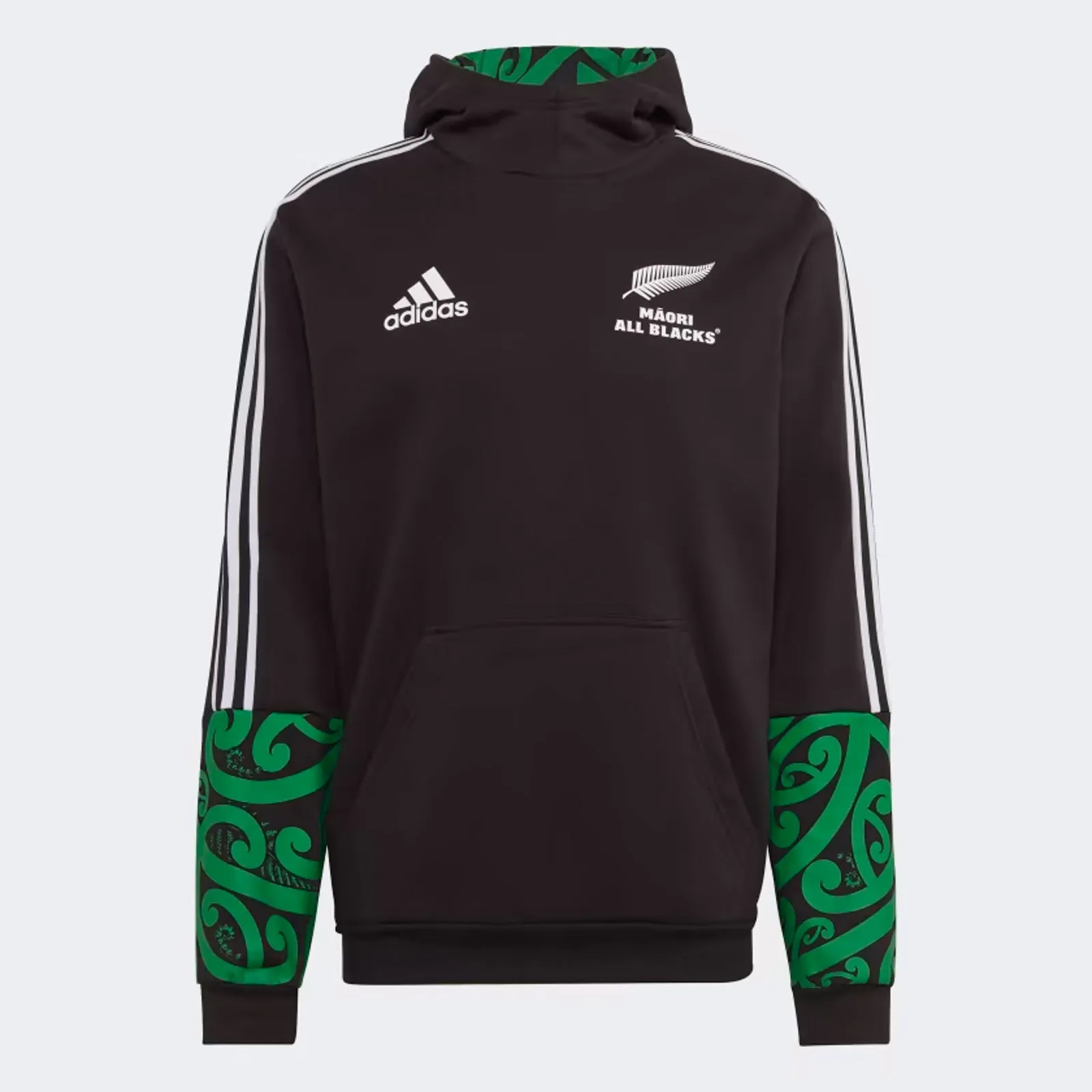 All Blacks 2024/25 Adult Maori 3-Stripes Hoodie Rugby Union by adidas