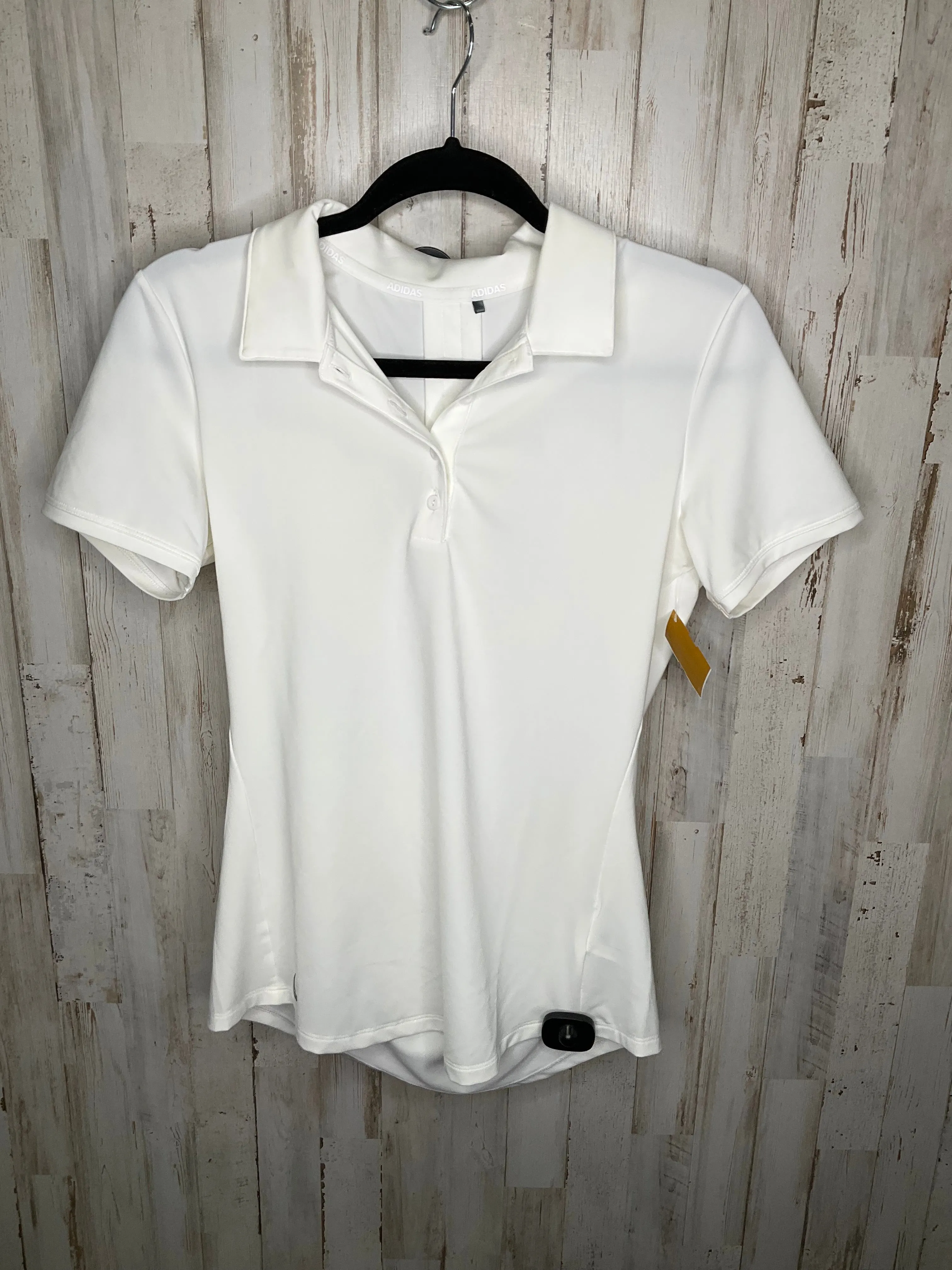 Athletic Top Short Sleeve By Adidas In White, Size: S