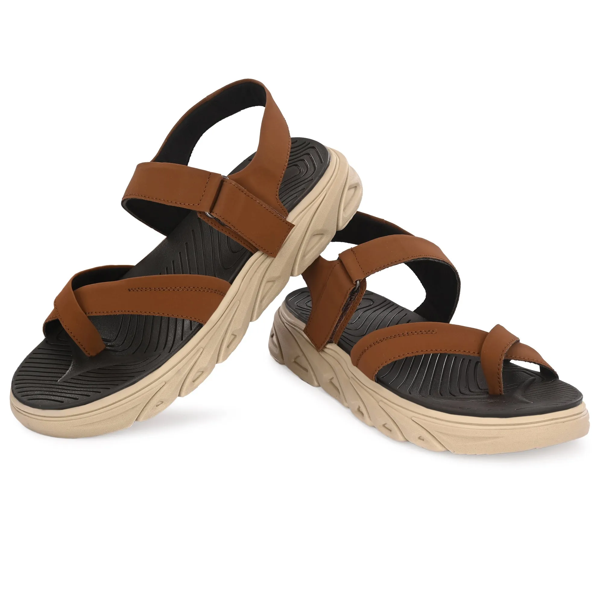 Attitudist Unisex Handcrafted Tan Sports Sandal