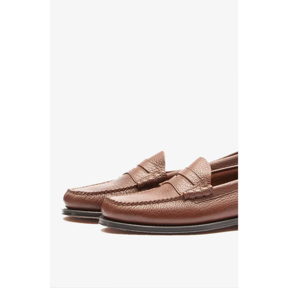 Bass Weejun - Larson Textured Leather Mid Brown - Penny Loafer