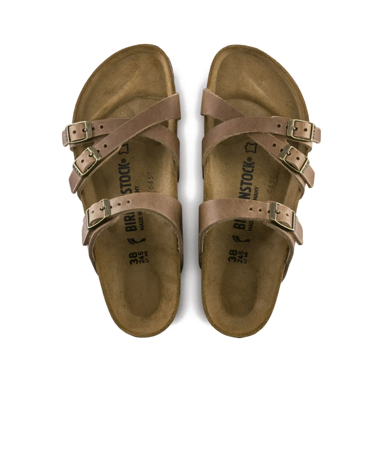 Birkenstock Franca Oiled Leather Tobacco Brown Sandals