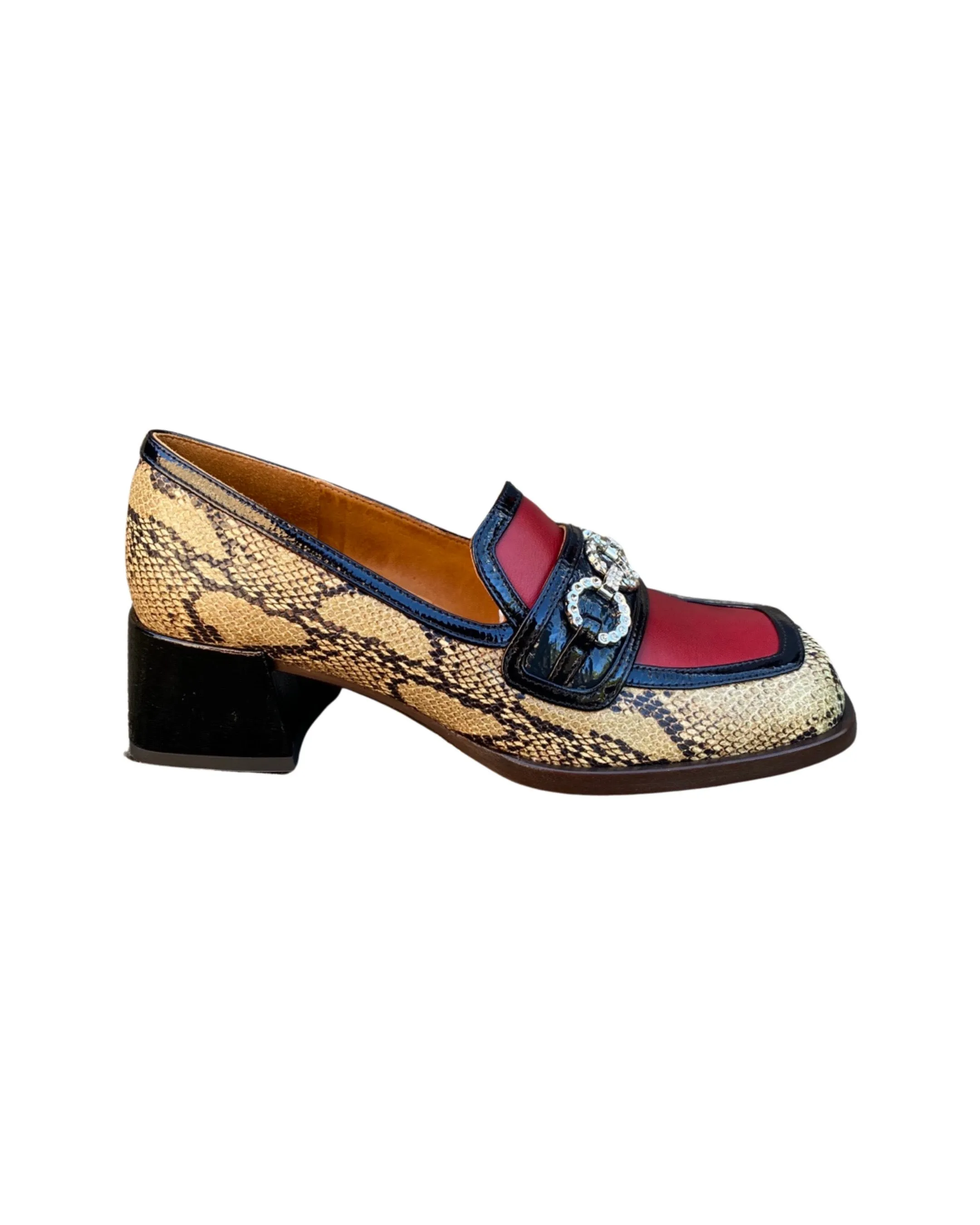 Boel Red And Animal Print Loafer