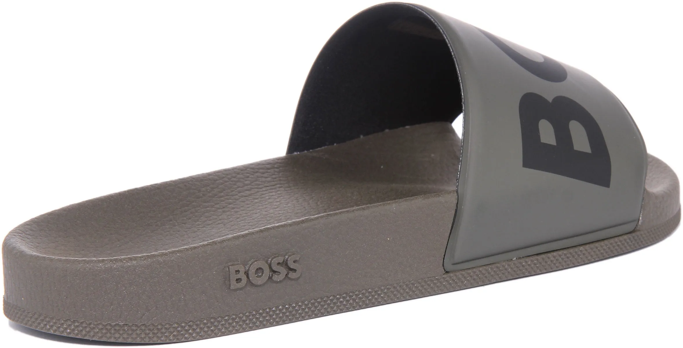 Boss Sean Slider In Dark Green For Men