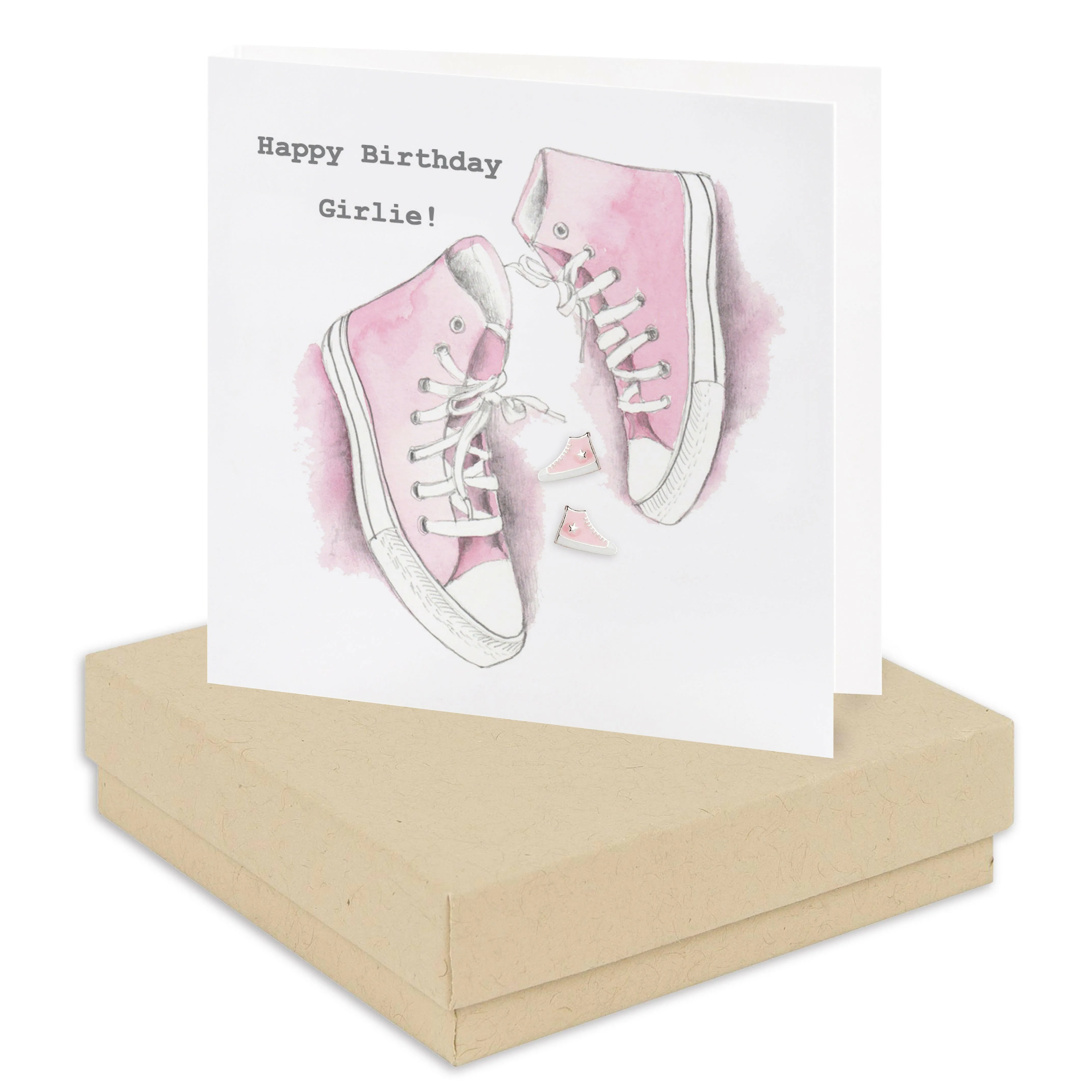 Boxed Happy Birthday Girlie Converse Earring Card