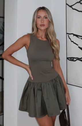 Bring Them To Me Mini Dress Khaki