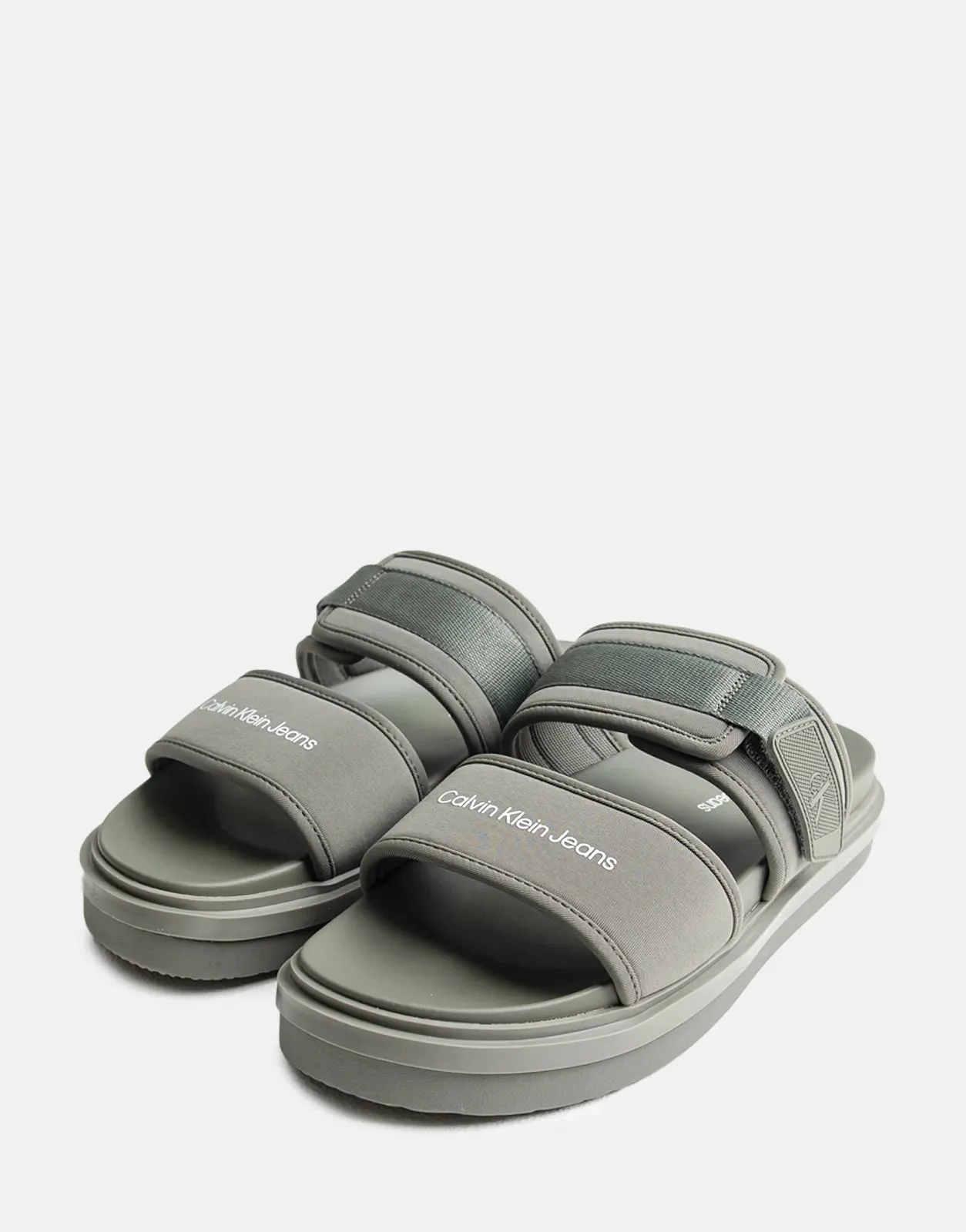 Calvin Klein Double Bar Sandal Olive