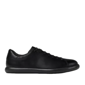 Certainly! To optimize the title for an e-commerce product, its important to include key selling points, relevant adjectives, and any specific details that might attract potential buyers. Heres an optimized title:

Camper Mens Pelotas Soller Sneakers - Sleek All-Black Leather Casual Shoes