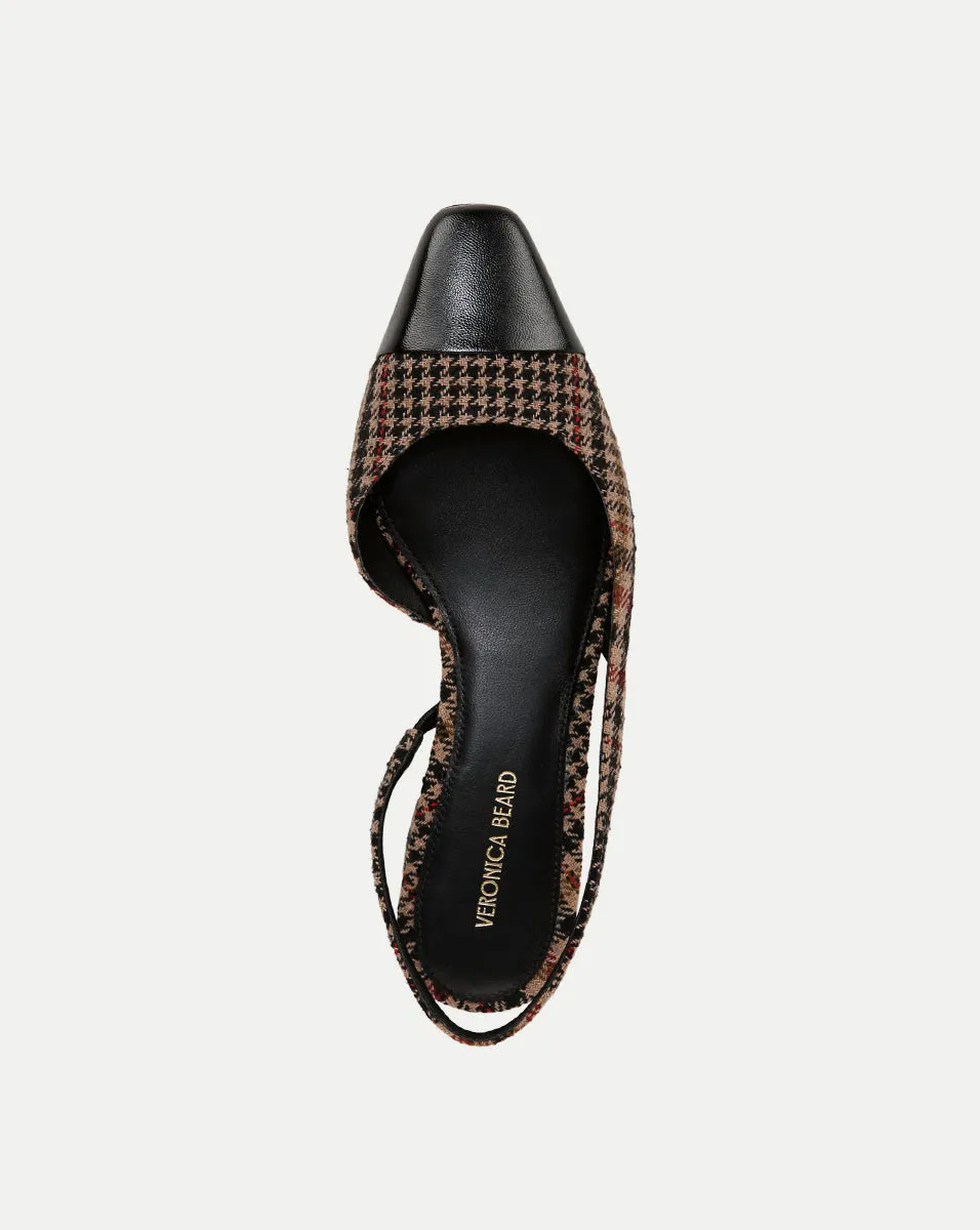 Cecile Plaid Cap-Toe Slingback