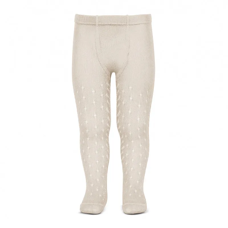 Condor Tights - Full Openwork Lace in Linen