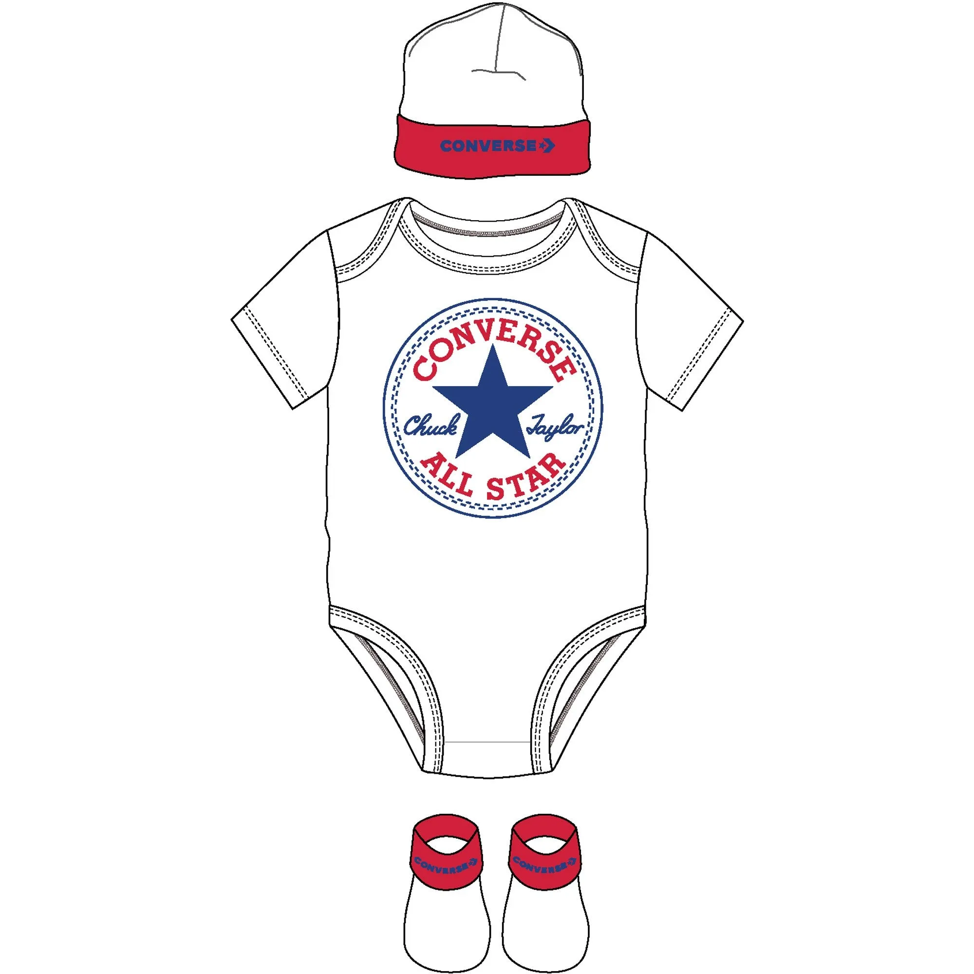 Converse 3-Piece Set White/Red