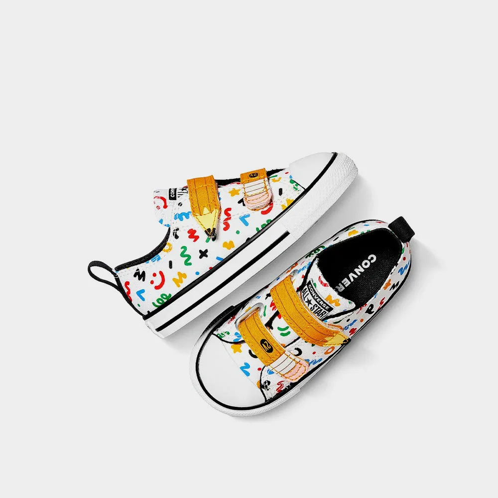 Converse Infants Chuck Taylor All Star Easy On Doodles Sneaker White/Multi _ 181046 _ White