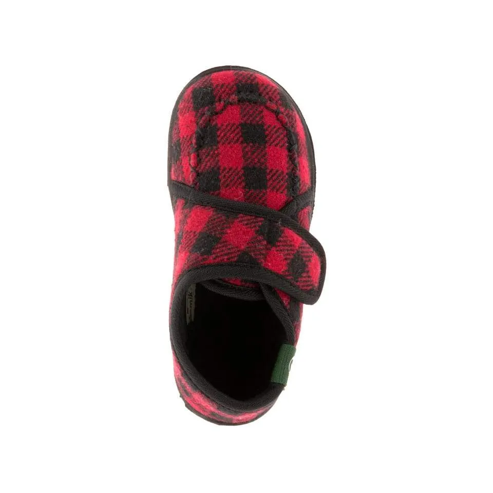 CozyLodge Kid's Slipper - Red/Black Plaid