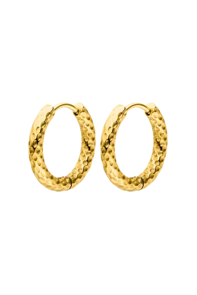 Delicate Structured Hoops 14K Gold Plated