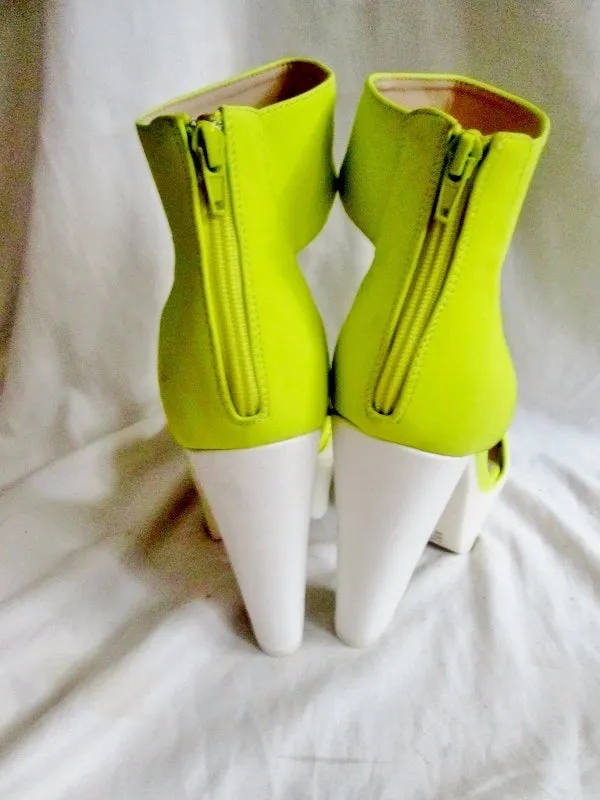 EUC WILD DIVA LOUNGE Vegan High Heel Platform Shoe NEON YELLOW 9 FETISH