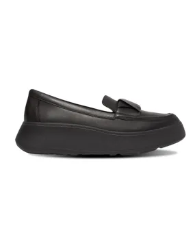 FitFlop F-Mode Folded-Leather Black Flatform Loafers for Ultimate Comfort and Style