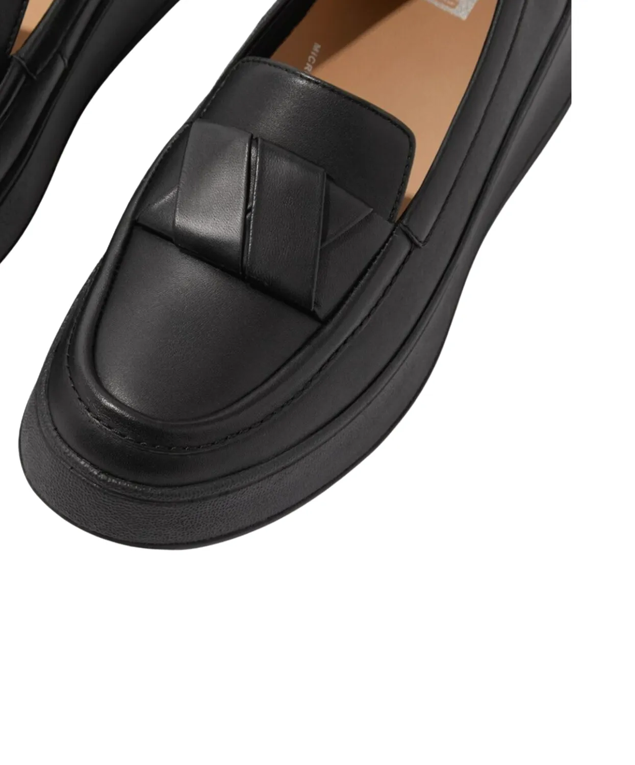 FitFlop F-Mode Folded-Leather Black Flatform Loafers for Ultimate Comfort and Style