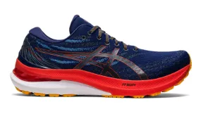 Optimized Product Title: Gel-Kayano 29 Running Shoes in Deep Ocean and Vibrant Cherry Tomato Colors