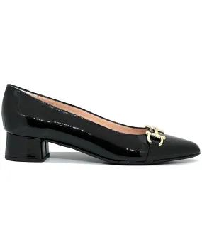 HB Ladies Patent Trim Low Block Heel