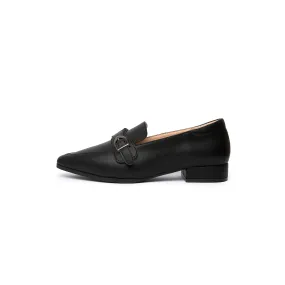 Kristy Buckle Loafers - Black ( BLK )