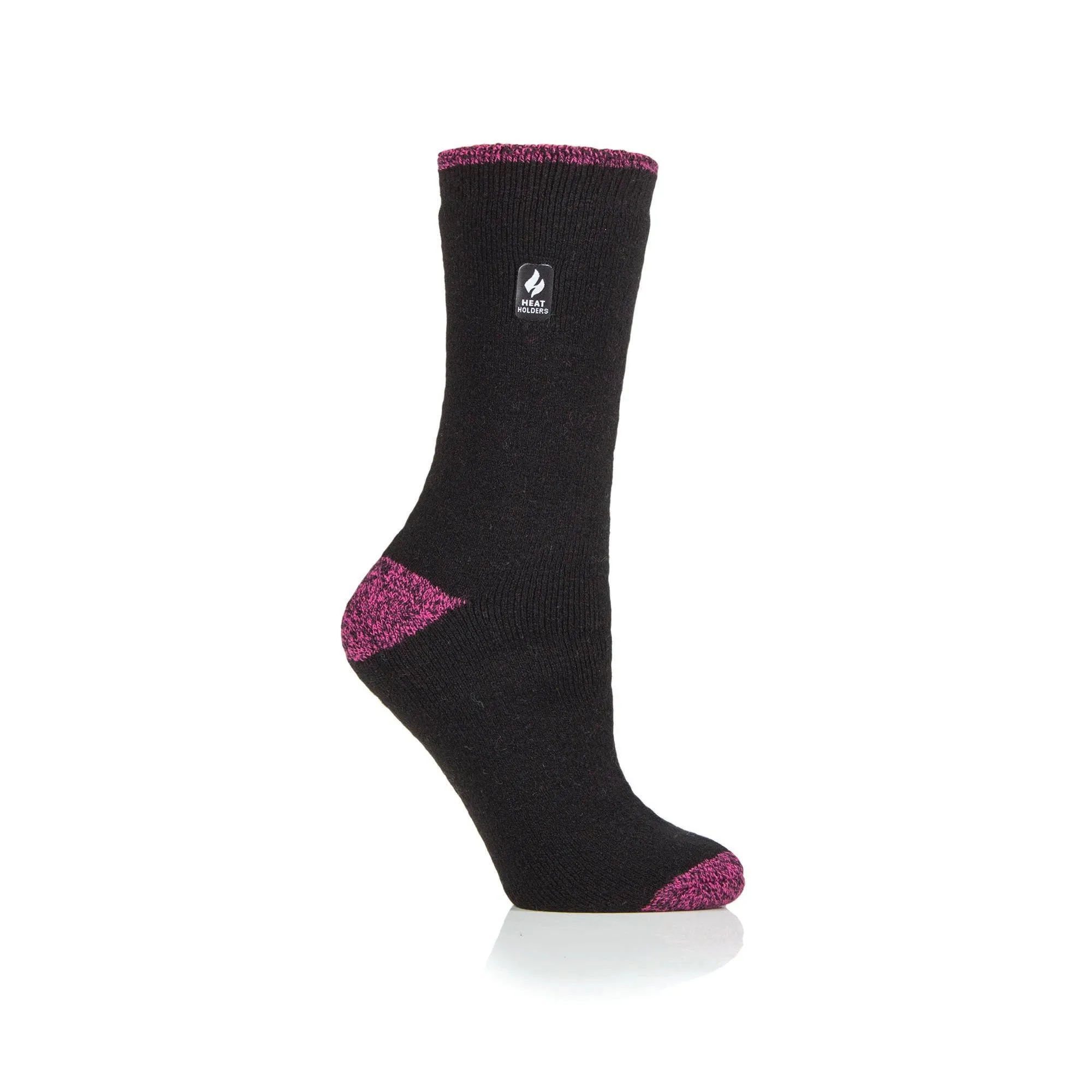 Ladies Lite Tenerife Heel & Toe Socks - Black & Berry