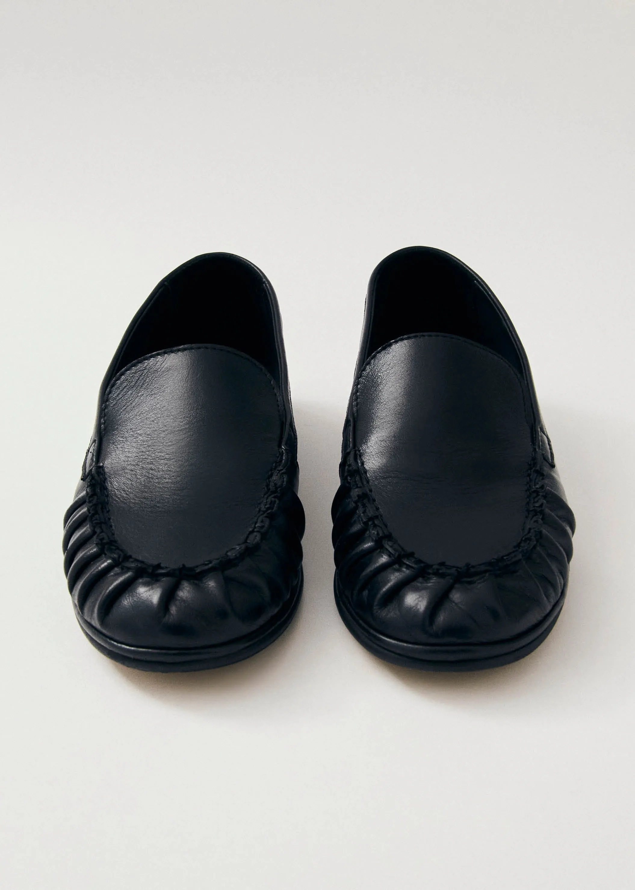 Marty Black Leather Loafers